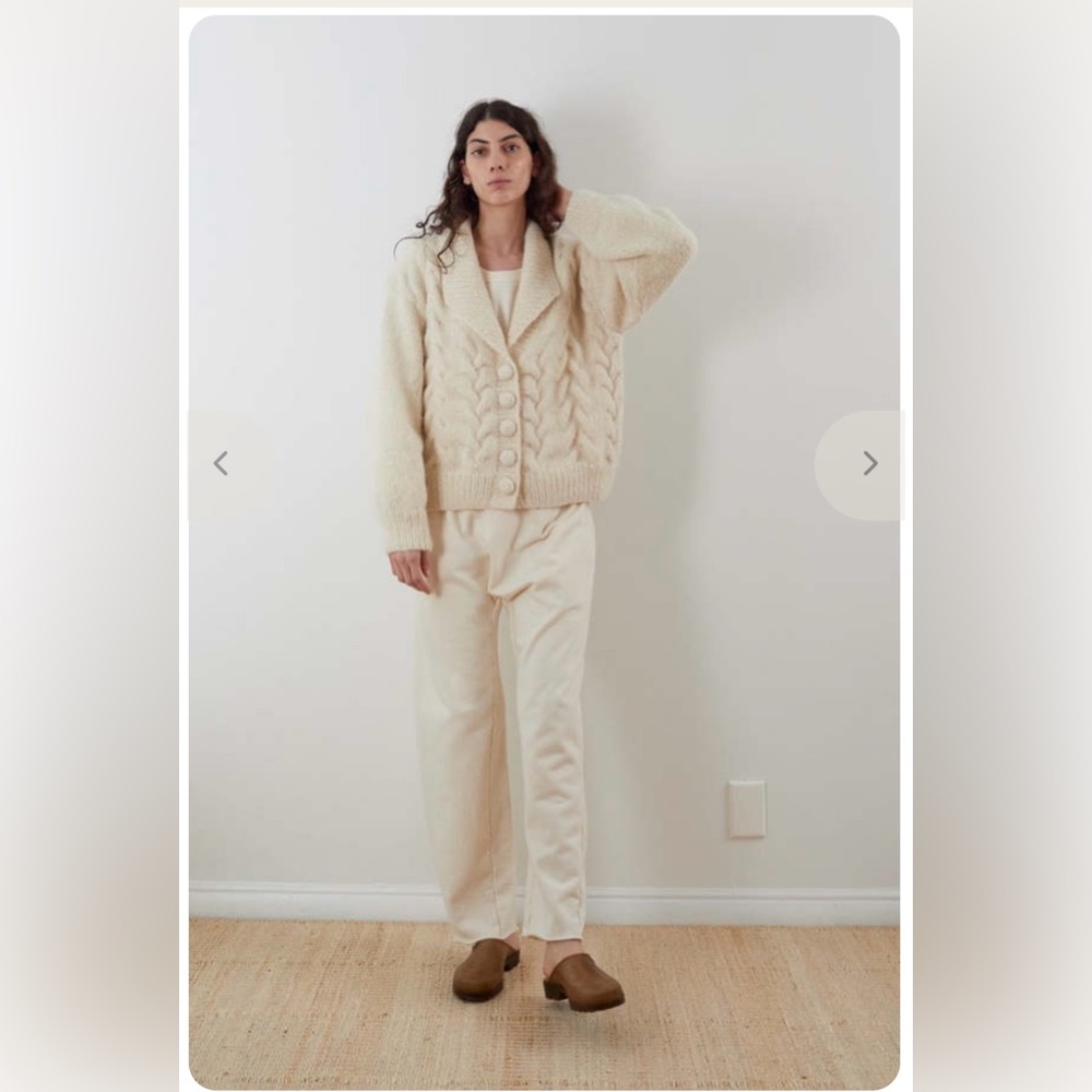 Wol Hide Handknit Cloud Cardigan in Ecru Size M/L